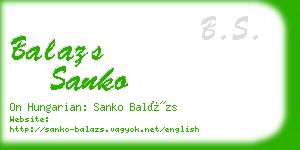 balazs sanko business card